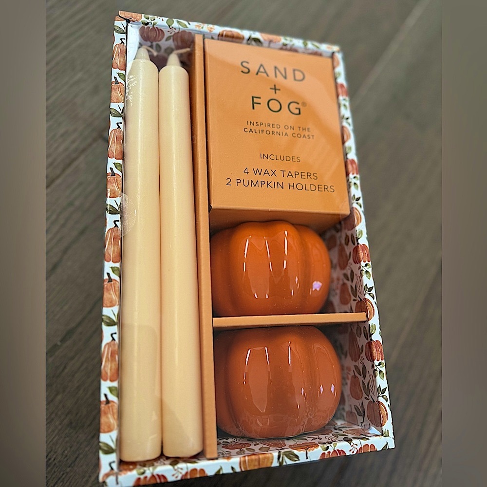 New! 🕯️🕯️✨Fall Botanical Pumpkin Taper Candle Holders (6pieces)